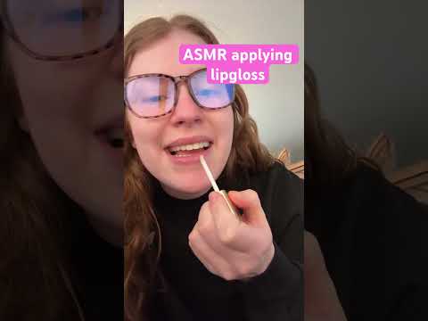 ASMR applying lip gloss with mouth sounds #asmr #lipgloss #mouthsounds #tapping