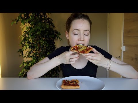 ASMR Whisper Eating Sounds | Plant Based Pizza With Kidney Beans