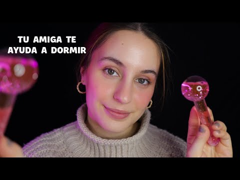 ASMR - Tu Amiga te hace el SKINCARE antes de Dormir 🌙 (sonidos reales y relajantes)