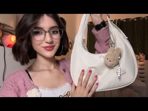 ASMR what’s in my bag 🧸🧺  tingly tapping & whispering to help you relax