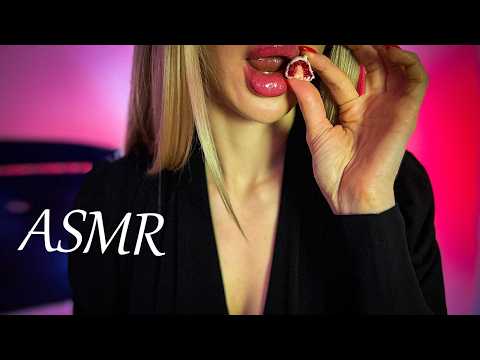 [4K USA ASMR] Chill Berry Mukbang 🍓 Chocolate Covered Raspberry Eating & Licking | Wet Mouth Sounds