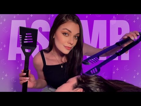 ASMR APLICADO: Massagem No Couro Cabeludo Com Sharp Or Dull🫣🌙