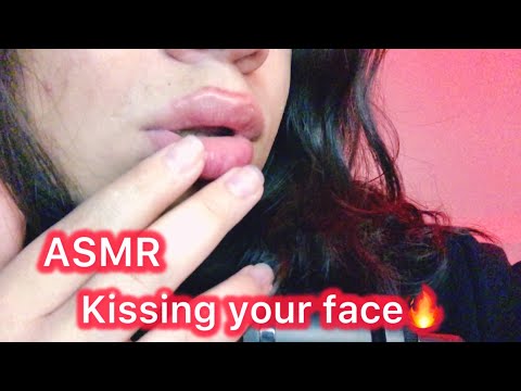 ASMR - Your girlfriend kisses your face before going to bed.