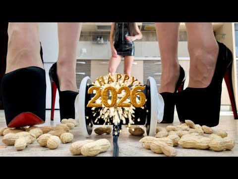 Pea vs. Peanuts! High Heels Crushing Food! Oddly Satisfying! ASMR
