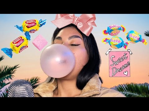 ASMR Chewing Bubblegum And Blowing Bubbles Until They Pop , Anglo Bubbly , Dubble Bubble