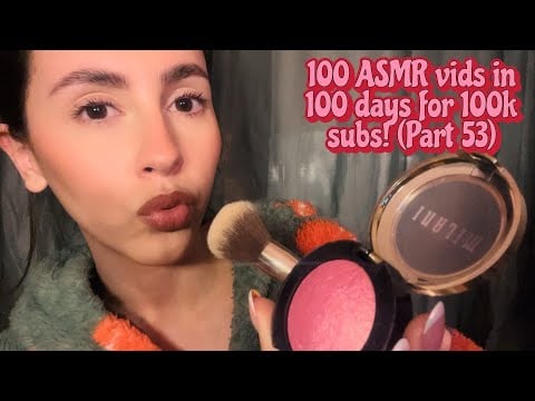 ASMR- Kiss painting your makeup and some stuttering😘