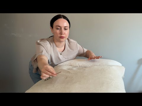 relaxing reiki massage, light touch, and cozy fabric sounds (ASMR for sleep)