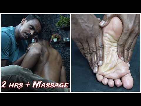 Foot Massage With Head & Body Massage ASMR | 2 Hrs+ Full Body Massage Compilation | Leg Massage