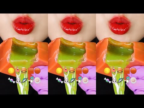 VERTICAL MUKBANG CRUNCH MARSHMALLOW, WAX CANDY HONEY JELLY ASMR EMOJI FOOD ASMR 🍔