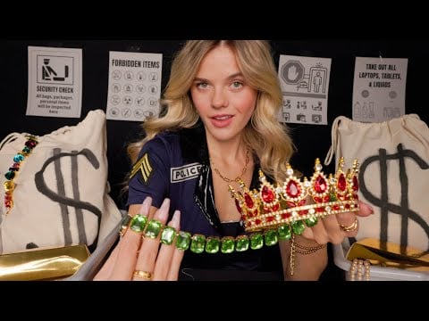ASMR Post Louvre Heist Airport Security Check Roleplay 👑🚨 (flirty + funny)