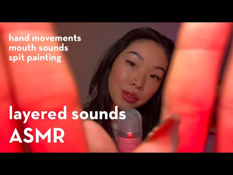 ASMR | layered triggers to fall asleep to 😴 | hand movements | mouth sounds | spit painting