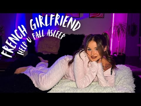 ASMR French girlfriend help u fall asleep 💕 (French whispers, random triggers, girlfriend RP)