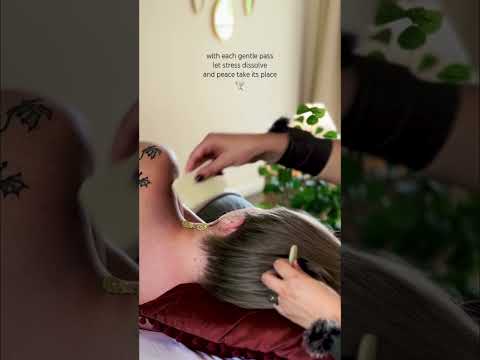Calming hair brushing with jade combs for stress relief #asmr #relax #hairplay