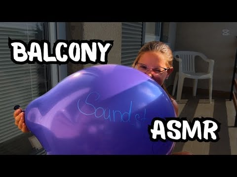 🎈 HUGE Purple Balloon ASMR | Creaking, Scratching & Tapping (Balcony Sounds)