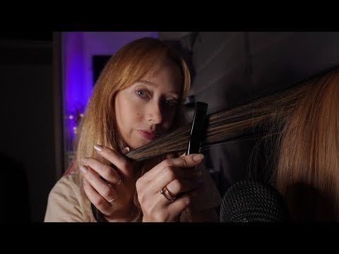 ASMR - ESCOVANDO E FAZENDO CHAPINHA NO SEU CABELO