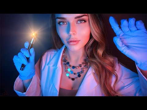 ASMR Cranial Nerve Exam in Low Light for Extra Relaxation (medical exam, eye, light, hearing test)