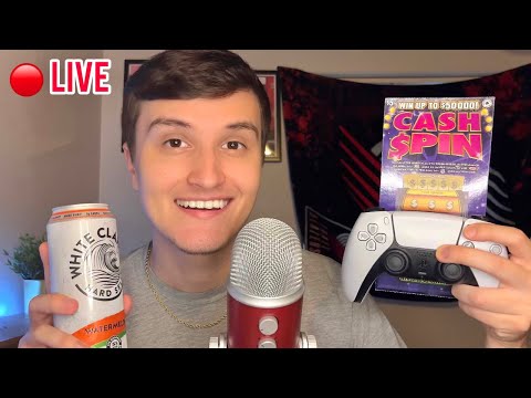 🔴 - LIVE ASMR RELAXING HANGOUT 😴💤 (triggers + whisper ramble + sports talk)