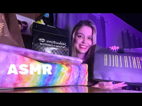 ASMR ABRINDO MEUS PRESENTES DE ANIVERSARIO