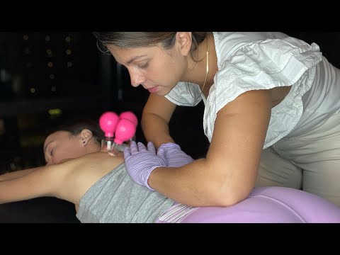 ASMR Body Cracks & Spine Crunches, Chiropractic Evaluation | Cupping, Acupressure Therapy