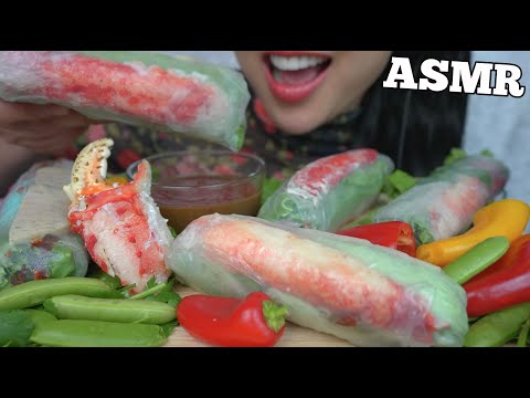 ASMR KING CRAB SALAD ROLL + FRESH VEGGIES (EATING SOUNDS) NO TALKING | SAS-ASMR