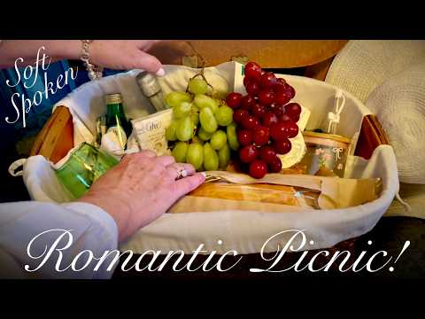 ASMR~Romantic Picnic~From House To Hills! (Soft Spoken version) Packing Basket & Nature Sounds!