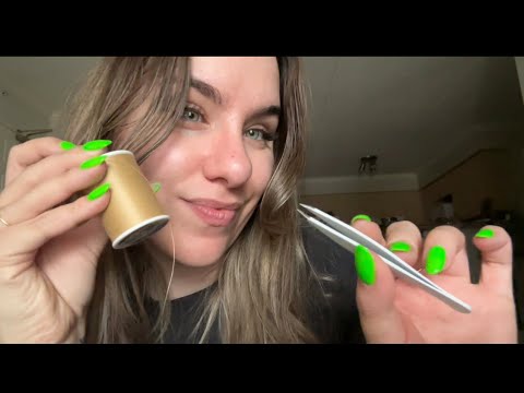 ASMR Doing Your Eyebrows | Plucking, camera touching, threading and personal attention