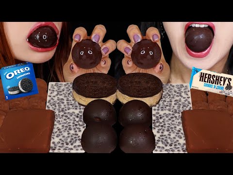 ASMR HERSHEY'S COOKIES & CREAM BAR, GIANT ICE CREAM BON BONS, KLONDIKE BAR, CREAM MOCHI, OREO 먹방