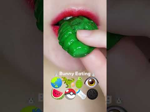 Green Chewy Jelly Mukbang💚💣