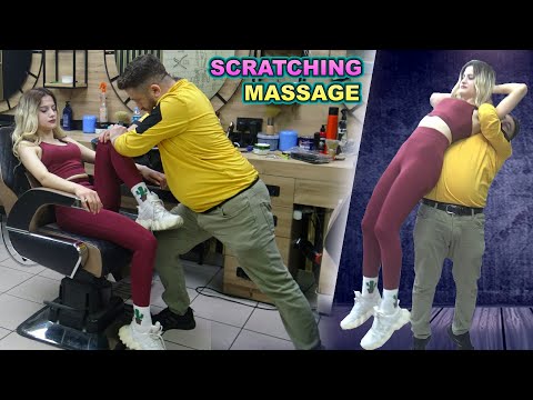 FEMALE SCRATCHING MASSAGE & HAIR CRACK & Asmr head, back, waist, arm, palm, foot, leg, face massage