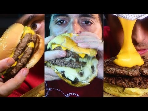 ASMR Eating Burgers 1 HOUR NO TALKING SAVAGE 먹방