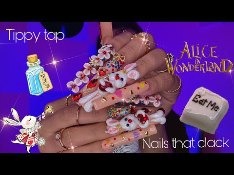 ASMR Alice in Wonderland XL Nail Tapping🐰❤️