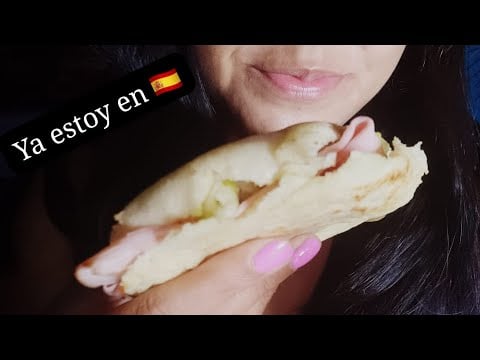 ASMR comiendo Arepa con jamón y aguacate 🥑