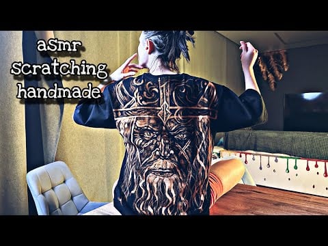ASMR Scratching/Drawing on a T-Shirt – Handmade Viking Design