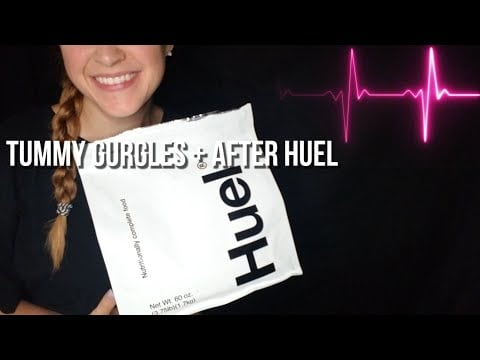 Stomach Gurgles, Heartbeat & White Noise + Huel Food Review[ASMR]