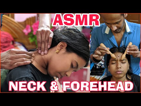 Neck shoulder and forehead massage on female | how to massage at home for female asmr tingles