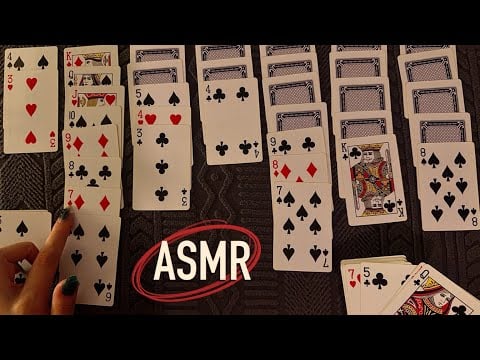 😴 ASMR Card Game Solitaire ♠️ | Relaxing Clicky Whispers & Soft Shuffling Sounds