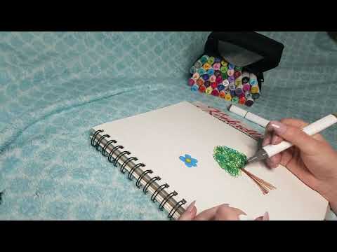 ASMR Doodling W/ Alcohol Markers