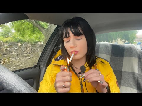 ASMR | Gum Chewing, Mouth Sounds, Smoking & Rain Drops (No Talking)