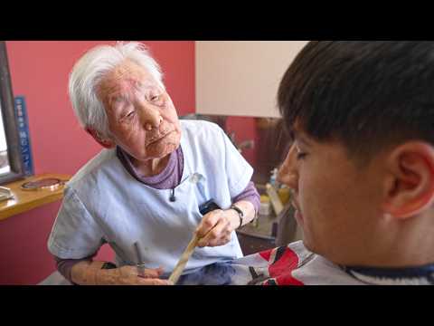 💈(ASMR) World’s Oldest Barber – 108-Year-Old Japanese Female Barber Still Going Strong