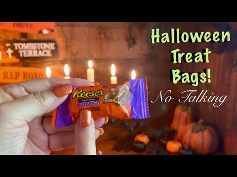 ASMR Spooky Halloween Treat Bags! (No Talking Version) All Dollar Tree Stuff!