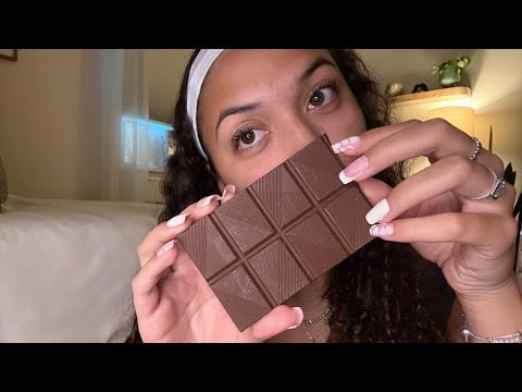 ASMR fast and aggressive chocolate tapping & scratching + eating sounds 🍫