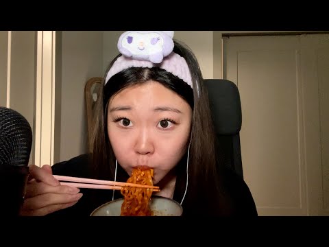 ASMR MUKBANG | buldak 🍜 for late night snack 🥱🌙