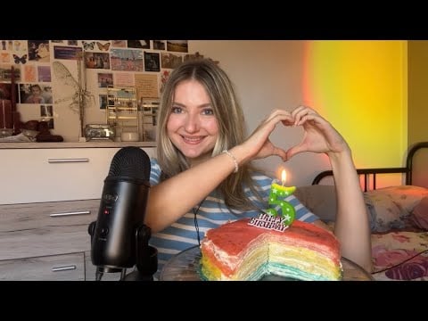 ASMR | it’s been 5 years (celebrating with a rainbow crepe cake 🍰 🌈🥹)