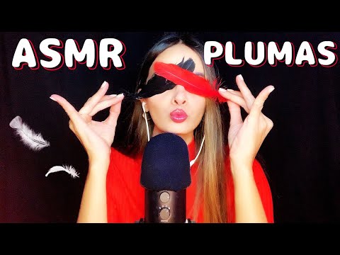 🌙🍂ASMR CON PLUMAS SIN HABLAR😴💖| ASMR WITH FEATHERS WITHOUT TALKING