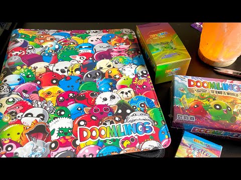 Doomlings Gold Pack Trading Cards Unboxing (3rd Edition) ~ Sorting by Artist + Card Binder ASMR