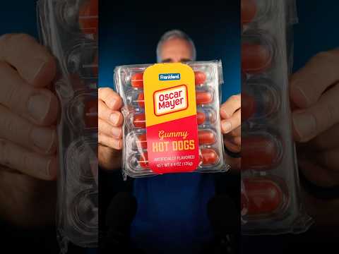 Trying weird candy ASMR: Sour Gummy French Fries + Oscar Mayer Gummy Hot Dog #candyasmr #asmrcandy