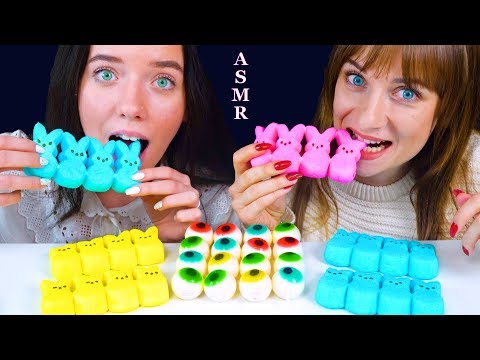 ASMR EYEBALLS GUMMY, PEEPS MARSHMALLOW BUNNIES CANDY RACE | EATING SOUND LILIBU