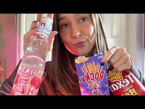 *ASMR* trying Korean snacks 🇰🇷🍐🍓