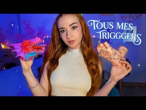 ASMR : TOUS MES TRIGGERS pour dormir ☁️🐲🧸☔️🥥🌙