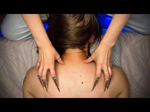ASMR 💙 Relaxing Back Massage & Hair Play on My Boyfriend 🌙